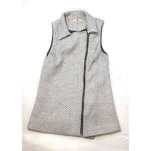 YA Los Angeles Women's Sleeveless Chevron Print Blazer Vest Size M